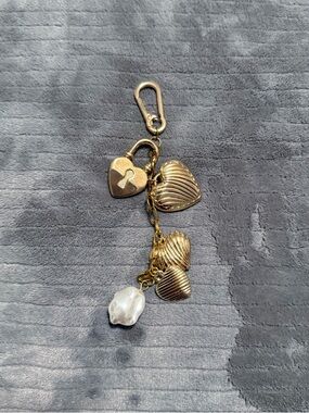 Gold Heart Charm Keychain